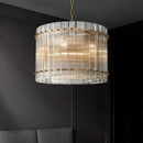 DecorBites™ Gold Double Layer Ring Crystal Pendant Light for Bedroom Dining Living Room