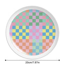 DecorBites™ Korean Style Round Bamboo Fiber Dining Plate for Desserts, Fruits, and Cakes