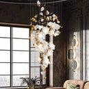 DecorBites™ Crystal Flower Chandelier: Luxury Ceiling Pendant Light for Home Decor