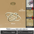 DecorBites™ Gold Gloss LED Crystal Ring Chandelier for Modern Luxury Living Room