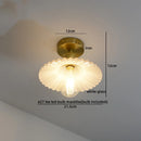 DecorBites™ Green Glass Copper Ceiling Light Fixture Balcony Kitchen Modern LED Lamp