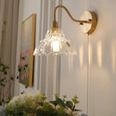 DecorBites™ Brass LED Wall Sconce Clear Glass Pull Chain Switch Modern Vanity Light