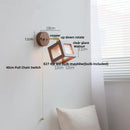 DecorBites™ LED Wall Lamp Sconce Walnut Wood Clear Glass Rotate Dining Room Mirror Light