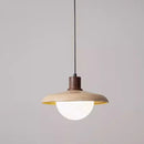 DecorBites™ Japanese Wooden Stone Chandelier Pendant Light, Wabi-Sabi Style Yellow Cavity-Stone Lamp