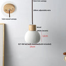 DecorBites™ Ceramic Wood Pendant Lamp LED Hanging Light Fixture for Modern Home Decor