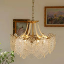 DecorBites™ Clear Glass LED Chandelier: Modern French Style for Living Room, Bedroom, Kitchen.