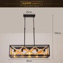 DecorBites™ 6-Head Industrial Style Pendant Lamp - Retro Solid Wood Iron Table Light