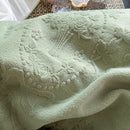 DecorBites™ French Carved Velvet Lace Ruffles Bedding Set, Coral Velvet Duvet Cover, Luxury Bed Sheet