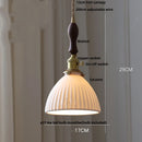 DecorBites™ Ceramic Wood Pendant Lamp LED Hanging Light Fixture for Modern Home Decor