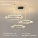 Modern gold & white mesh ring chandelier living room luxury lamp