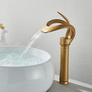 DecorBites™ Black Brass Waterfall Basin Faucet, Single Handle Deck Mount Vanity Tap