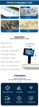 WILLITA 25.4mm Portable Handheld Inkjet Tij Printer Gun For Logo Expiry Date QR Barcode Batch Numbers Label Machine S10