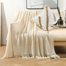 DecorBites™ Geometric Knit Sofa Blanket with Tassel - Dust-Proof Bedspread and Leisure Throw