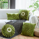 DecorBites™ Green Flower Car Sofa Cushion Pillowcase Home Decoration Square Pillow
