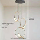DecorBites™ Gold Magpie Bird Ceiling Chandelier: Modern Home Interior Lighting for Living Dining Kitchen