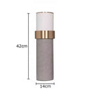 DecorBites™ Gold Cylinder Vase Leather Desk Decor Artificial Flower Arrangement