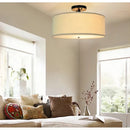 DecorBites™ Country Fabric LED Ceiling Light, Modern Wrought Iron Chandelier for Dining Room