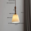 DecorBites™ Adjustable LED Pendant Lights Ash Wood White Ceramic Modern Hanging Lamp