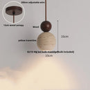 DecorBites™ LED Knob Switch Pendant Lamp Yellow Travertine Copper Wabi Sabi Hanging Lights