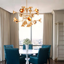 DecorBites™ Gold Trumpet Pendant Multi-Head Chandeliers: Modern Creative Horn Floor Lights