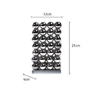 DecorBites™ Geometric Crystal Ball Silver Ball Glass Vase, Home Decoration Accessories