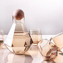 DecorBites™ Diamond Crystal Glass Water Kettle Cup Set - Clear Luxury Juice Pitcher