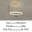 DecorBites™ Crystal Ring LED Chandelier: Modern Luxury Pendant Lamp for Home Decor