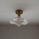 DecorBites™ Green Flower Glass LED Ceiling Light Fixture - Nordic Modern Design