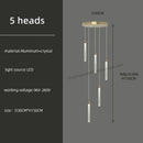 DecorBites™ Golden LED Crystal Chandelier for Living Room Staircase