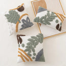 DecorBites™ Leaf Embroidered Boho Tufted Cotton Canvas Cushion Cover for Sofa Living Room