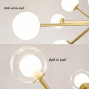 DecorBites™ Glass Ball Modern Branch Chandelier - Magic Bean Design for Living Room