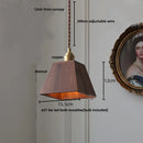 DecorBites™ Glass LED Pendant Lamp with Walnut Wood Brass Accent