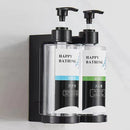 DecorBites™ Amber Soap Dispenser & Shampoo Bottles Set for Drill-Free Bathroom Storage