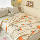 DecorBites™ Cozy Milk Velvet Blanket: Cute Pattern, Warm, Multi-Functional Sofa & Travel Shawl