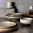 DecorBites™ Japanese Style Handmade Stoneware Dinnerware Set - Round Plates and Bowls