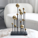 DecorBites™ Geometric Golden Ball Ornaments - Abstract Metal Decorations