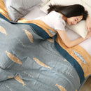 DecorBites™ Kawaii Fish Cotton Gauze Blanket