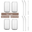 DecorBites™ Glass Cup Set with Bamboo Lid: Bubble Tea, Coffee, Wine, Milk Tea Mug.