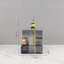 DecorBites™ Geometric Stair Crystal Ornament Metal Gold Sculpture
