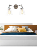 DecorBites™ 2 Head LED Wall Lamps Iron Glass Bedroom Stair Light Fixtures