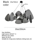 DecorBites™ Black Rattan Ceiling Chandelier for Elegant Indoor Lighting