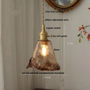 DecorBites™ Amber Glass Pendant Light with Adjustable Wire for Dining Room and Kitchen