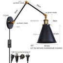 DecorBites™ LED Long Arm Wall Lamp with Pull Chain Switch for Home Hotel Bathroom