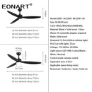 DecorBites™ 60" Modern DC Ceiling Fan with LED Light and Remote Control