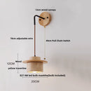 DecorBites™ Copper Wood LED Wall Sconce Yellow Travertine Stone Bedside Light