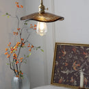 DecorBites™ Brass Knob Switch LED Pendant Light, Nordic Amber Glass Hanging Lamp