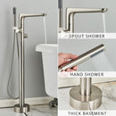 DecorBites™ Dual Handle Black Waterfall Bathtub Faucet Floor Standing Set for Bathroom