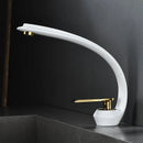 DecorBites™ Gold Black Bathroom Faucet Brass Sink Mixer Tap Single Handle Hot Cold Brush Gold