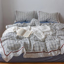DecorBites™ Korean Seersucker Lace Ruffles Bedding Set for Girls
