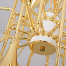 DecorBites™ Gold Trumpet Pendant Multi-Head Chandeliers: Modern Creative Horn Floor Lights
